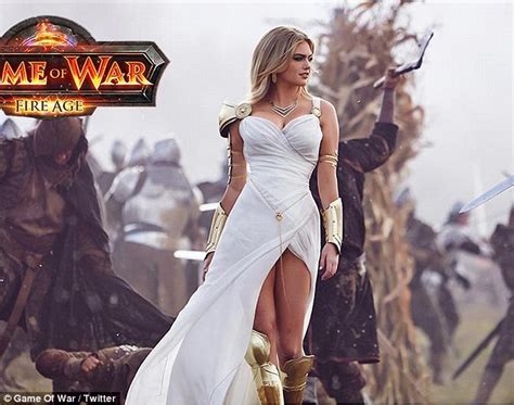 Kate Upton In Grecian Dress As She Promotes Game Of War