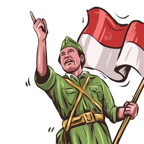 illustration  bung tomo commemorating indonesian heroes day bro tomo hero day drawing happy