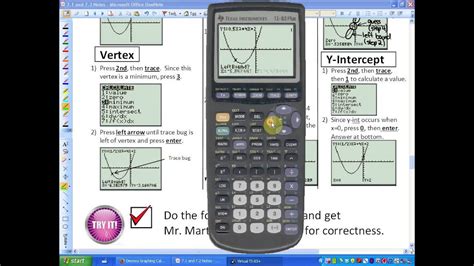 lesson  part  exploring quadratic functions   graphing calculator youtube