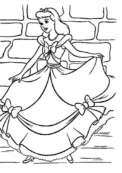 disney princess cinderella   gown coloring pages
