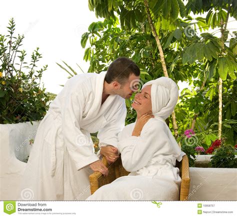 couple relaxing after bath stock image image of kissing 10958757