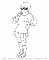 Scooby Doo Velma Draw Drawing Step Vema Cartoon sketch template
