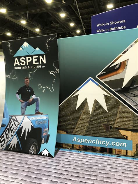 aspen roofing trade show display vivid wraps