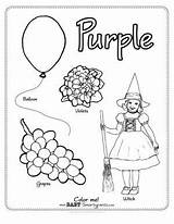 Purple Color Coloring Pages Worksheets Preschool Kids Journal sketch template