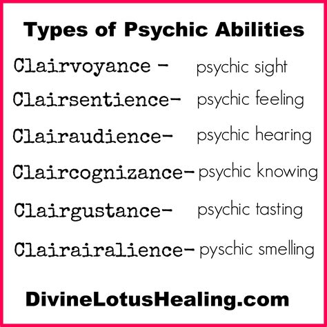 types  psychic abilities