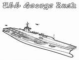 Carrier Coloring Aircraft Ship Uss Bush Pages George Template sketch template