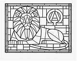 Glass Stained Lion Coloring Pages Printable Kids Coloringonly sketch template