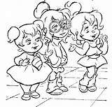 Coloring Pages Chipmunks Alvin Printable Chipettes Popular sketch template