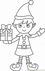 Elf Coloring Christmas Pages Printable Cartoons Kids Coloringpages101 Pdf sketch template