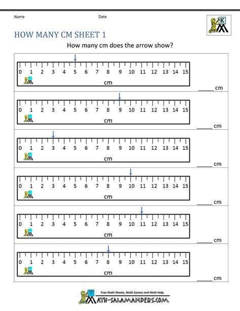 math worksheets  kindergarten measuring length