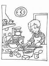 Kleurplaten Keuken Eten Moeder Kleurplaat Koken Kok Bakken Drinken Küche Mutter Bedankt sketch template