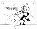 Coloring Fly Fire sketch template
