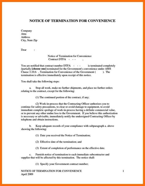 notice  termination  contract template sampletemplatess