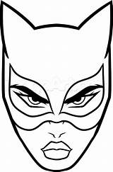 Catwoman Draw Maschere Carnevale Maschera Viso Masque Disegnare Archzine Occhi Heros Ritagliare Labbra Stampare Cartoni Animati Dragoart Personaggi Donna Te sketch template