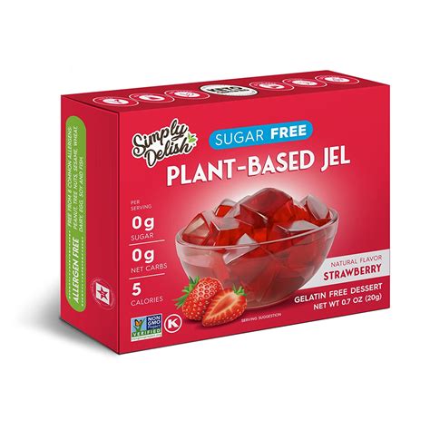 simply delish plant based natural strawberry jel dessert