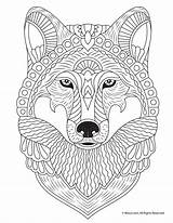 Coloring Adult Pages Wolf Animal Fall Colouring Adults Color Animals Mandala Book Kids Print Cool Books Woojr Printable Sheets Printables sketch template