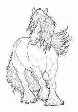 Coloring Pages Gypsy Vanner Horse Drawing Color Horses Adult Deviantart Colouring Drawings Lineart Printable Print Getcolorings Books Visit Getdrawings Choose sketch template