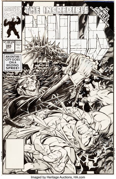 Dale Keown Incredible Hulk 385 Cover Original Art And No