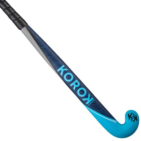 stick de hockey hierba korok lowbow fh  carbono adulto azul korok decathlon