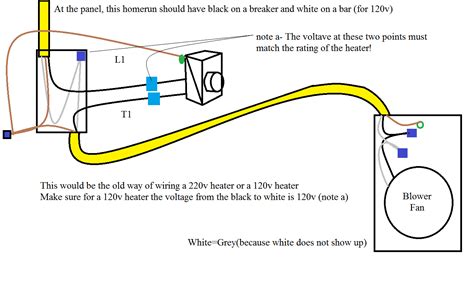 unit heater wiring diagram  volt
