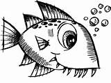 Fish Coloring Monster Pages Little Angry sketch template