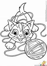 Yarn Coloring Pages Kitten Cat Electronic Ball Color Amazing Getcolorings Getdrawings Printable Print sketch template