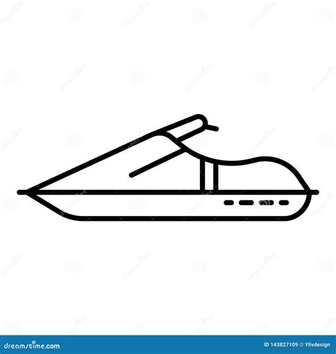 beach jet ski icon outline style stock vector illustration  jetski