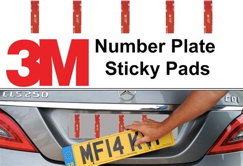 pack number plate sticky pads adhesive double sided stickers car