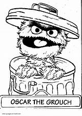 Oscar Coloring Sesame Grouch Street Pages Printable Print Drawing Template Cartoon Sheets Look Other Getdrawings Letter sketch template