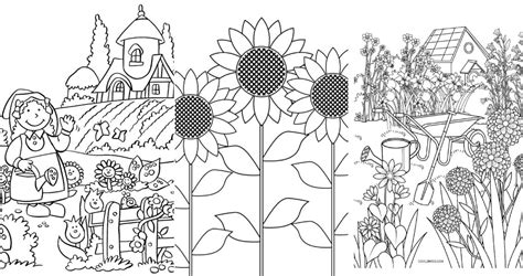 garden coloring pages  kids  adults