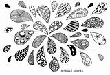 Zentangle Coloring Drops Pages Adult Adults Kids Flip Flop Water Simple Droplets Fish Drop Printable Use sketch template