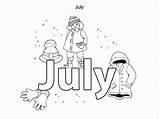 July Coloring Pages Months Year Kids Printable Colouring Colour Hello Clipart Library Popular sketch template