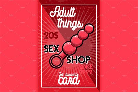 color vintage sex shop banner illustrator graphics ~ creative market