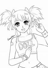 Coloring Girl Harajuku Sheets Anime Pages Kuu Deviantart Manga Template Drawings sketch template