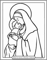 Mary Jesus Coloring Pages Hail Catholic Draw Catechism Kids Saintanneshelper Easy Christmas Mothers Printable Sheets sketch template