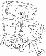 Lazy Girl Coloring Pages Kids sketch template