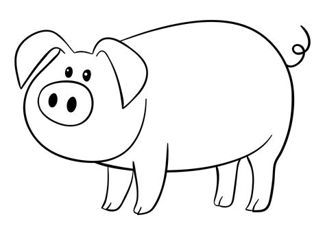 coloring pig template pages drawing outline templates animal farm kids