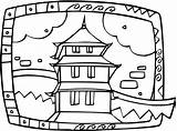Coloring Chinese Temple Pages Getcolorings Buddhism Printable sketch template