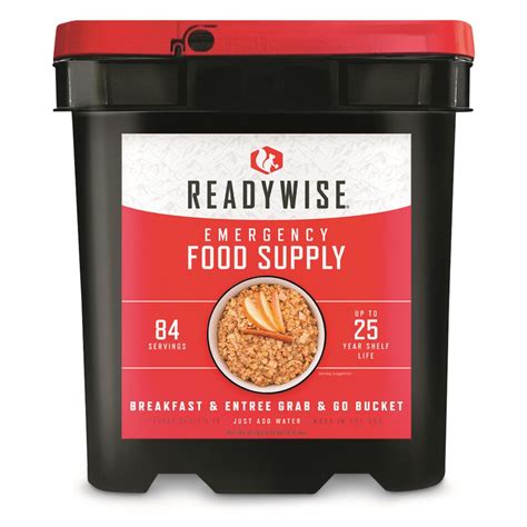 wise emergency food supply grab  meal bucket  servings  emergency food mre