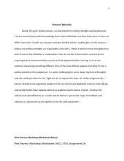 peer review docx  personal refection   peer review