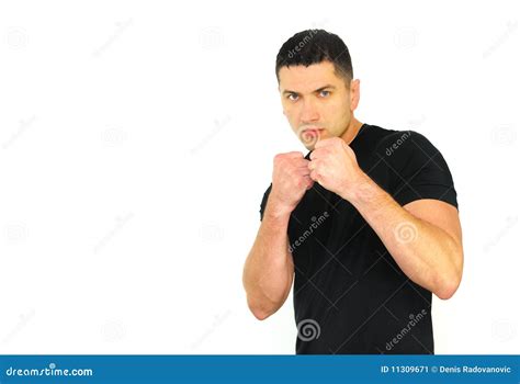 ready  fight stock image image  determined male