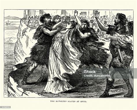 ancient rome slave revolt at enna stock illustration download image