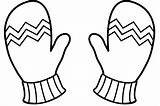 Mittens Outline Clipart Mitten Coloring Printable Color Pages Gloves Winter Webstockreview sketch template