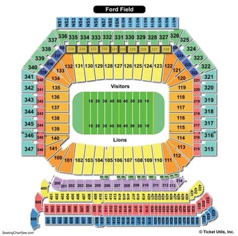 ford field seating chart  rows awesome home