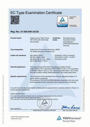 tuev rheinland certificate lxm schneider electric