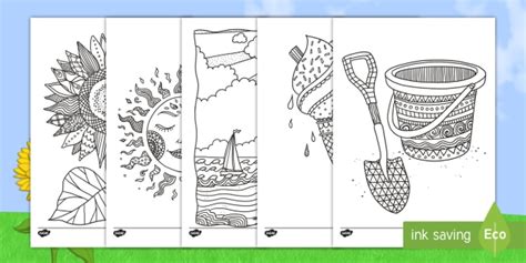 summer mindfulness colouring pages englishmandarin chinese summer
