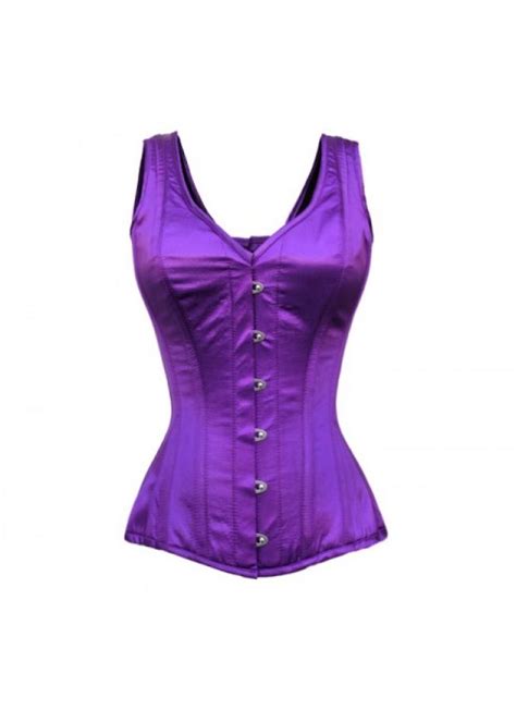 cu 11030 gc purple satin overbust corset purple corset corset top