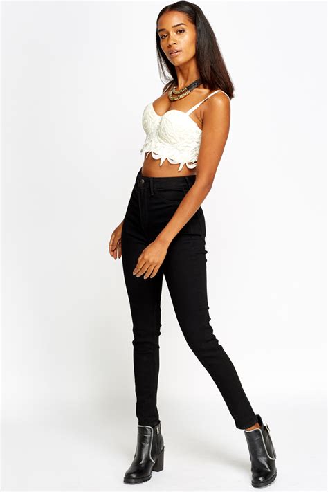 Skinny High Waisted Black Jeans Just 7