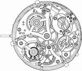 Gears Drawing Clock Gear Pocket Tattoo Steampunk Cogs Vector Mechanism Technical Drawings Coloring Template Sketch Movement Clip Antique Pages Wheel sketch template