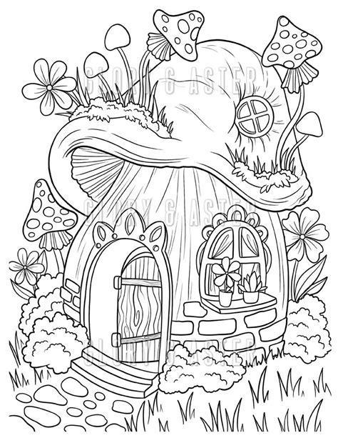 mushroom fairy house coloring page coloring sheets magic mushroom